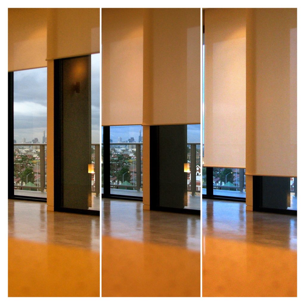 Smart motorised curtains system in modern Melbourne home